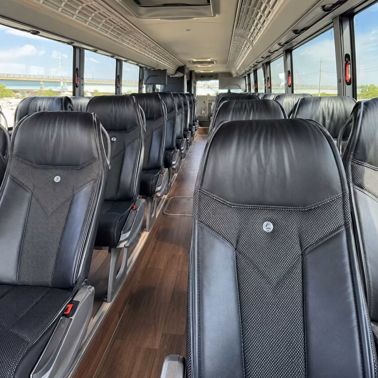 56 passenger charter bus inside