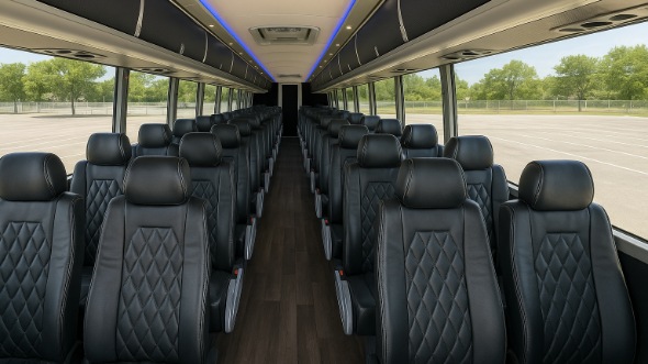 greenville 55 passenger charter bus inside