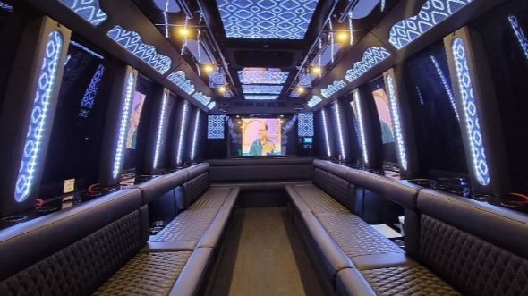 party bus rental interior greenville